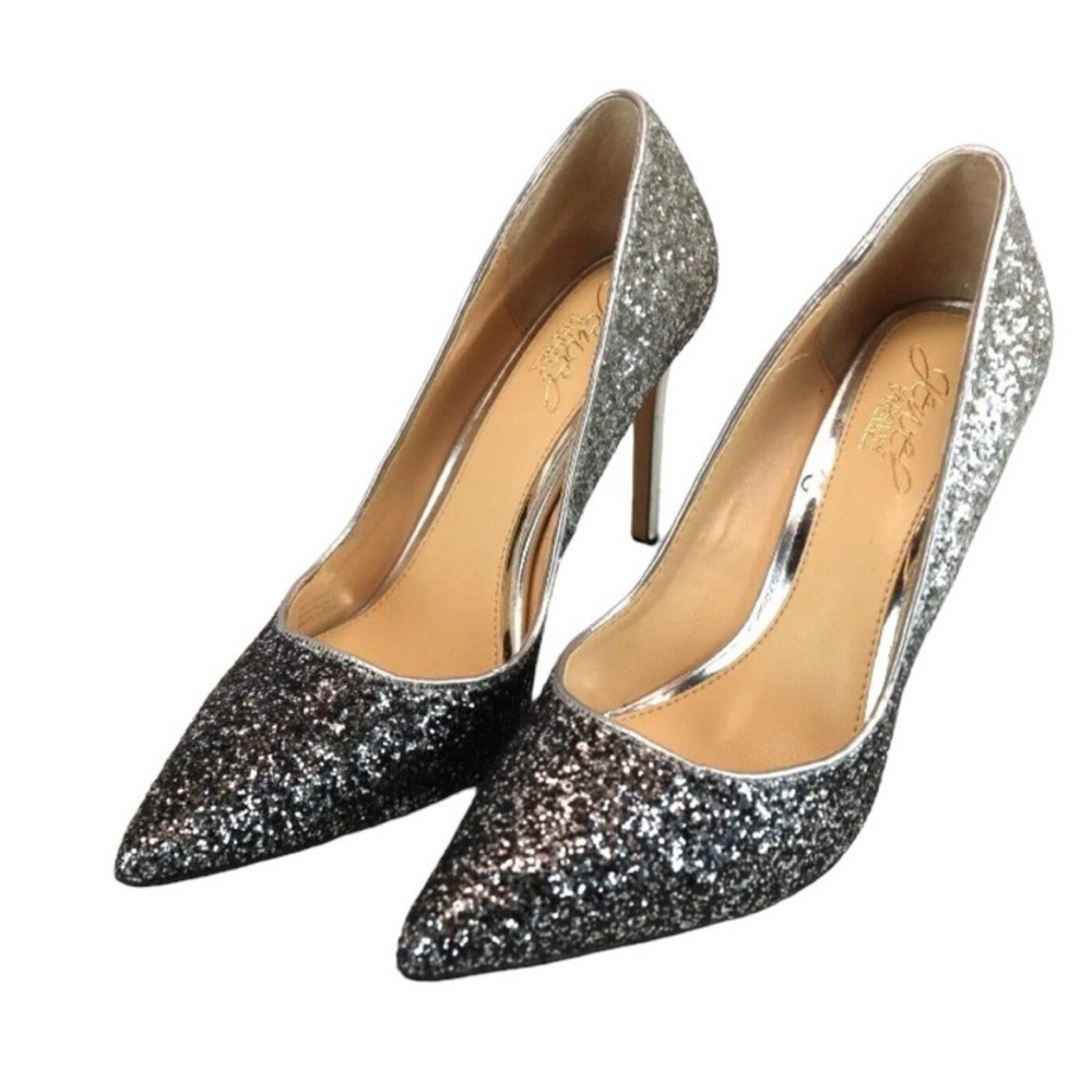 Jewel Badgley Mischka Sparkle Glitter High Heels - Size 8 - EUC